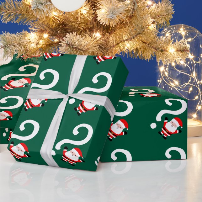 Papel De Regalo Papá Noel secreto signo de interrogación Navidad  (Vacaciones)