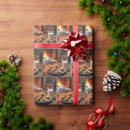 Papel De Regalo Papá Noel tomando una galleta