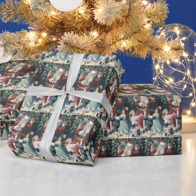 Papel De Regalo Papá Noel vintage (Vacaciones)