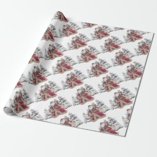 Papel De Regalo Papá Noel y cervatillos