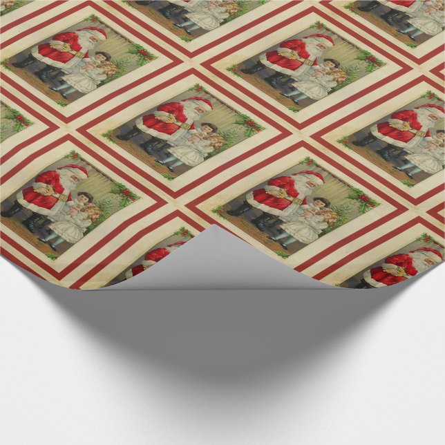 Papel De Regalo Papá Noel y la Navidad de las Niñas (Esquina)