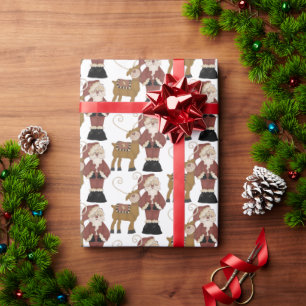 Papel De Regalo Papá Noel Y Los Renos