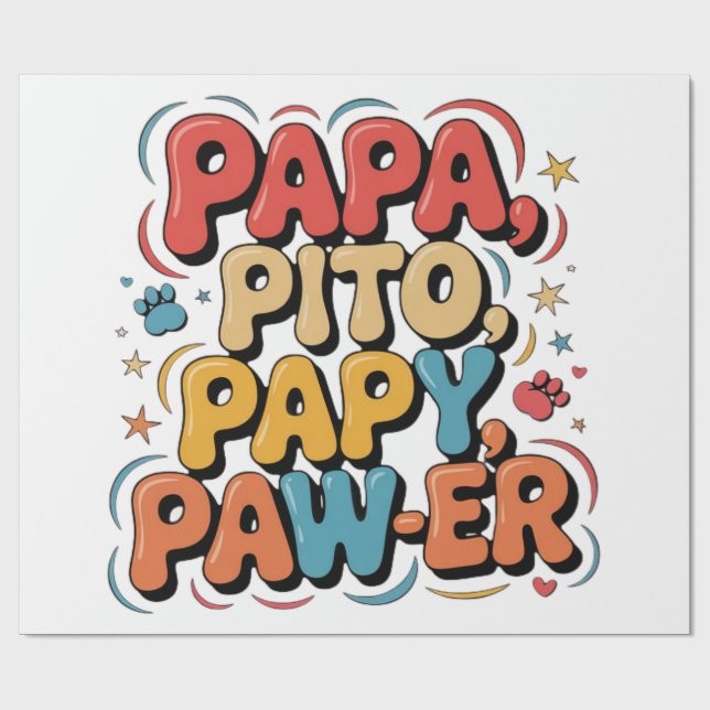 Papel De Regalo Papa Pito Pappy Pawer (Superficie plana)