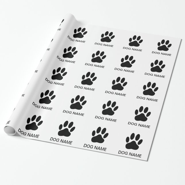 Papel De Regalo Papas de perro Imprimir negro y blanco (Desenrollado)
