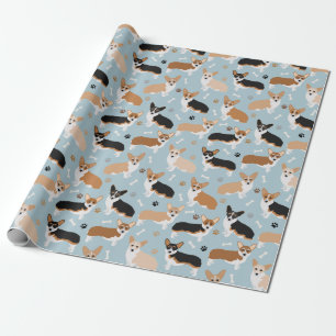 Papel De Regalo Papas y huesos de perro de Corgi