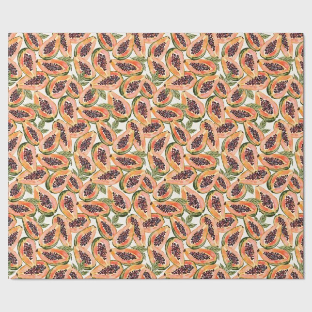 Papel De Regalo Papaya Fruit Watercolor (Costura)