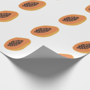 Papel De Regalo Papaya tropical Imprimir Naranja divertido de la f