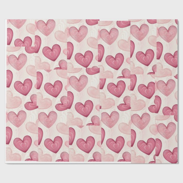 Papel De Regalo "Papel de regalo Corazón Romántico  (Superficie plana)