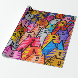 Papel De Regalo Papel para regalo gatos 05