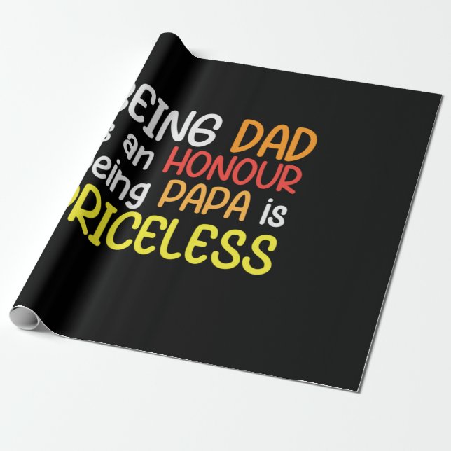 Papel De Regalo Papi Gift Being Dad Being Papa (Desenrollado)