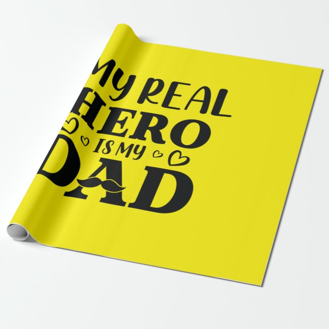 Papel De Regalo Papi Regalo Mi verdadero héroe es mi héroe (Desenrollado)