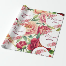 Papel De Regalo Papier cadeau floral Petit mot doux
