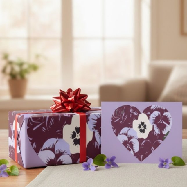 Papel De Regalo Papier cadeau Saint-Valentin Cœur de Violettes (Subido por el creador)