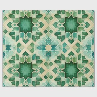 Papel De Regalo Papier Cadeau Zellige Vert Turquoise