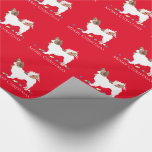 Papel De Regalo Papillon Dog Merry Christmas Design<br><div class="desc">Diseño de Navidades de raza papillón. Esta silueta también puede representar: Papillón, Chihuahua, Chihuahua de pelo largo, Chi, Perro mariposa, Terrier del Zorro de Juguete, Terrier Brasileño, Perro de ardilla, Español de Juguete Continental, Espalda Enana, Papanicolau, Terrier de Juguetes Ruso, Terrier de Juguetes de Moscú, Terrier Minúsculo Moscoviano, Juguete Ruso...</div>