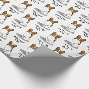 Papel De Regalo Papillon Mom Pap Mom (blanco y estable) Cute Dog M