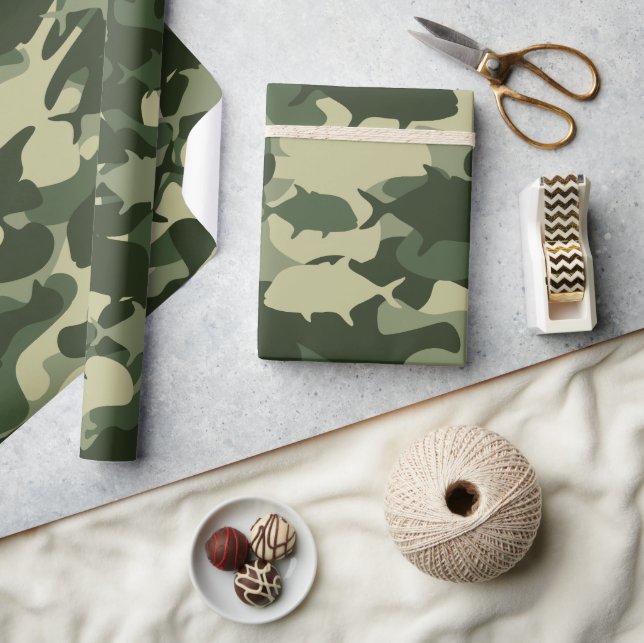 Papel De Regalo Papio y Ulua - pesca de camuflaje en Hawái (Artesanía)