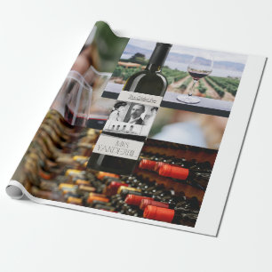 Papel De Regalo Papper envuelto con tema de vino de la edad dorada