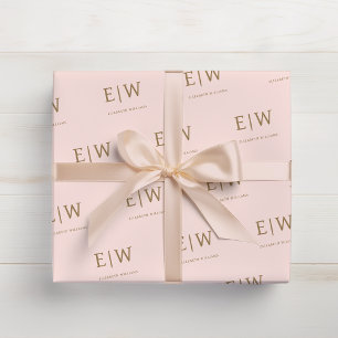 Papel De Regalo Paquetes de empresas con marca de oro rosa
