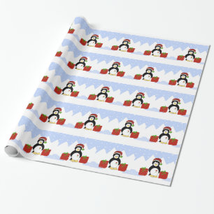Papel De Regalo Paquetes de Guay Penguin con Navidades