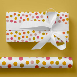 Papel De Regalo Paquetes de polka amarillos, rosados y verdes envu