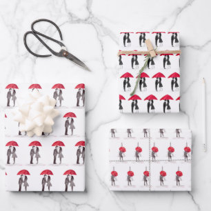 Papel de regalo para aniversario de boda de lluvia