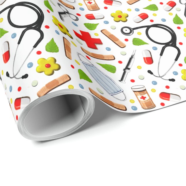 Papel de regalo para atención médica (Esquina del rollo)