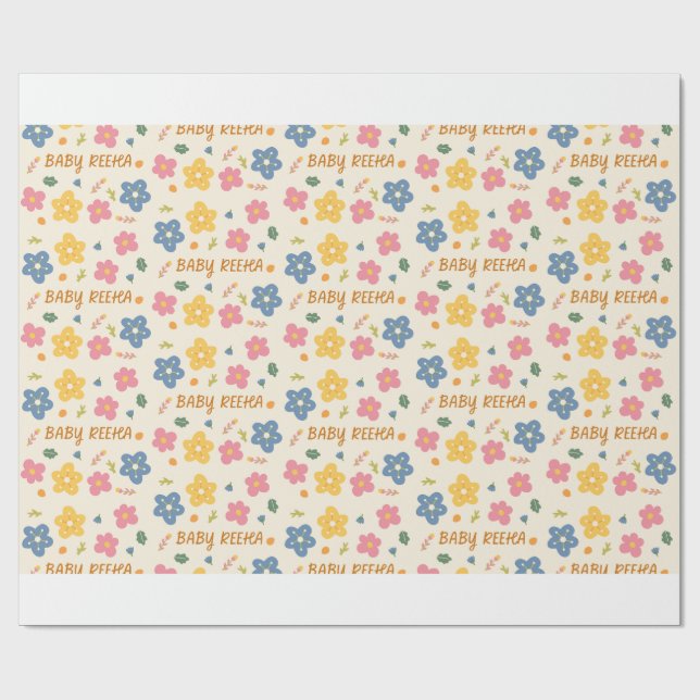 Papel de regalo para Baby Shower (Superficie plana)
