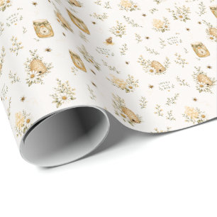 Papel de regalo para baby shower de abeja, Dulce c