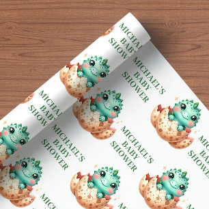 Papel de Regalo para Baby Shower de Bebé Dino Ador