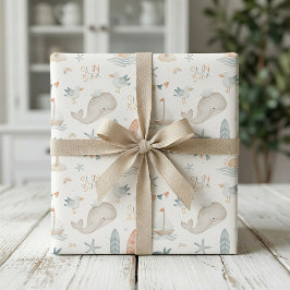 Papel de regalo para baby shower de estilo náutico