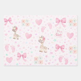 Papel de Regalo para Baby Shower de Niña