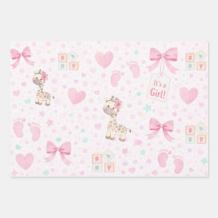 Papel de Regalo para Baby Shower de Niña