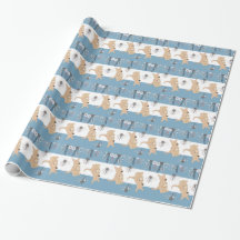 Papel de regalo para baby shower de niño canguro b