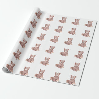 Papel de regalo para baby shower de osito de peluc