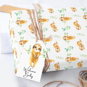Papel de Regalo para Baby Shower de Perezoso