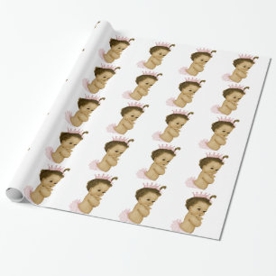 Papel de regalo para Baby Shower de Princesa Rosa