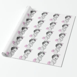 Papel de regalo para Baby Shower de Princesa Rosa