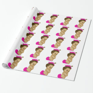 Papel de regalo para Baby Shower de Princesa Rosa