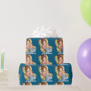 Papel de regalo para baby shower de recién nacido