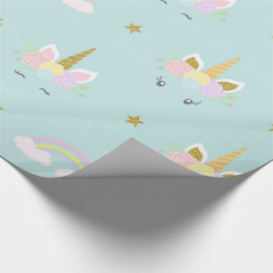 Papel de regalo para baby shower de unicornio