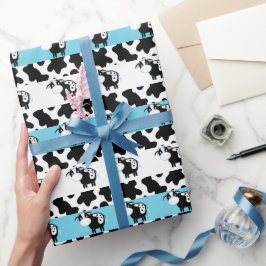 Papel de regalo para baby shower de vaca lechera a