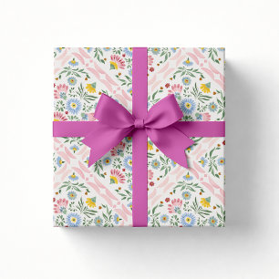 Papel de regalo para baby shower Floral Folk