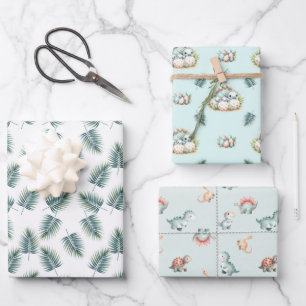 Papel de regalo para Baby Shower Set Dinosaurio Di