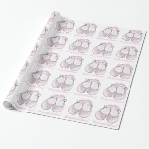 Papel de regalo para baby shower Zapatitos de bebé