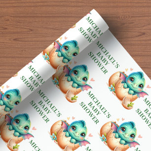 Papel de Regalo para Baño de Bebé Dino Tierno Naci