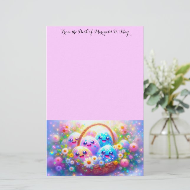 Papel de regalo para cesta de Pascua (Anverso de pie)