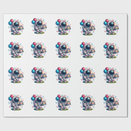 Papel de Regalo para Cumpleaños de Astronauta Expl