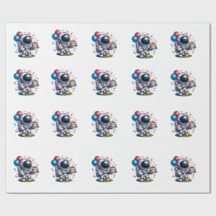 Papel de Regalo para Cumpleaños de Astronauta Expl