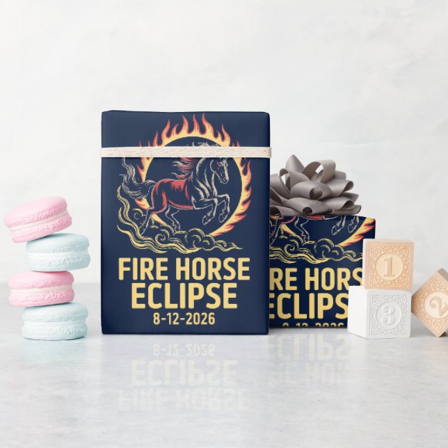 Papel de regalo para cumpleaños de Caballo de Fueg (Baby Shower)